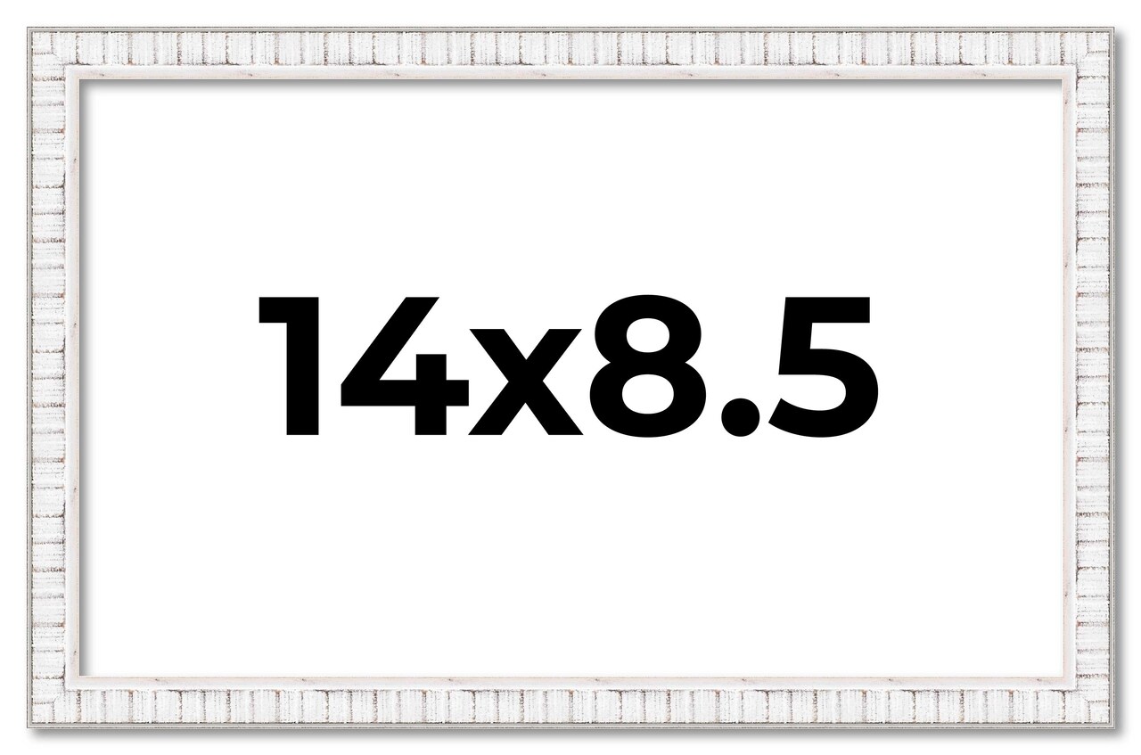 Photo Size Textured White Picture Frame - UV Acrylic, Foam Board Backing, Hanging Hardware